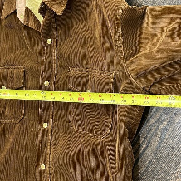 Vintage Corduroy Jacket Mens Large Brown Sherpa Lined Shacket Scovill 70s 80s - Picture 8 of 11